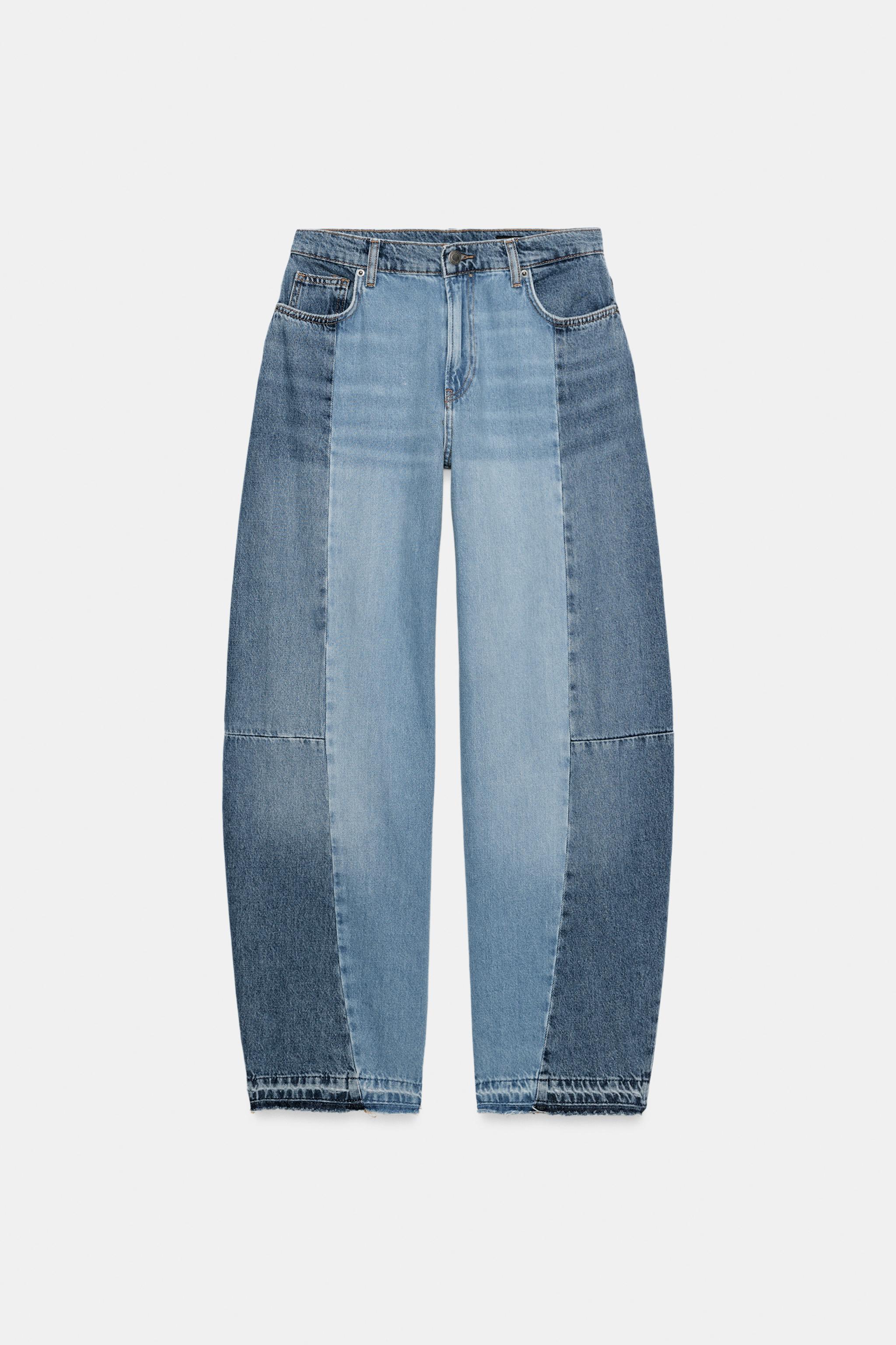 ZW COLLECTION MID-RISE PATCHWORK BARREL JEANS